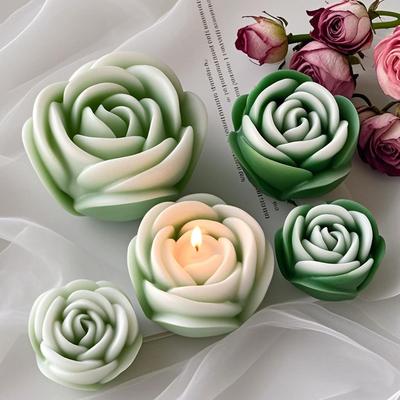Rosenblumen Kerze Silikonform DIY Aroma Gips Harzformen Süßigkeiten Schokolade Backform Handgemachte Seife Kerzenherstellung Zubehör