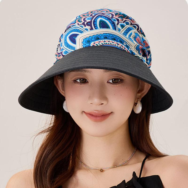 Letní Prošívaný Prázdný Vrchol Cyklistická Větruodolná Čepice Dámská Cestovní Sluneční Clona Mašle Velký Plážový Klobouk