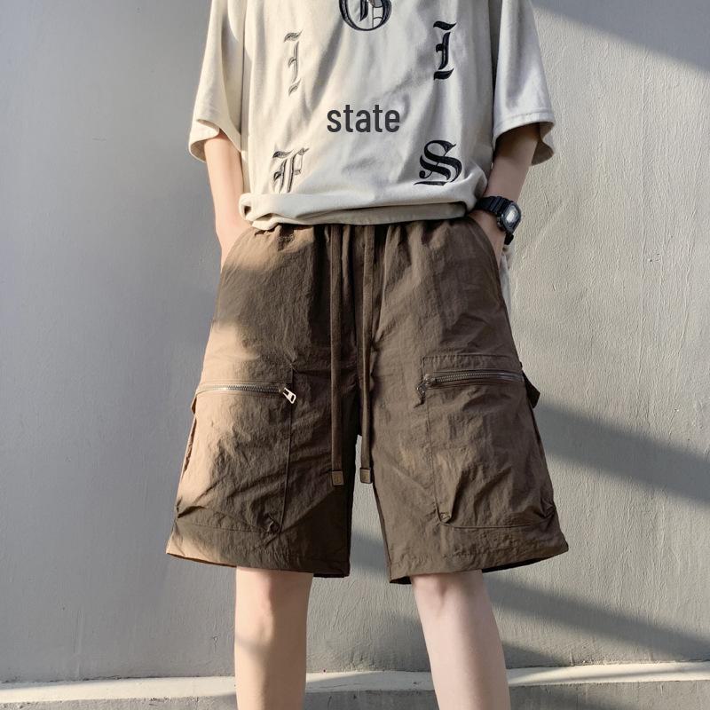 Pánské ledově hedvábné rychleschnoucí outdoorové šortky – Letní lehké volného střihu s více kapsami