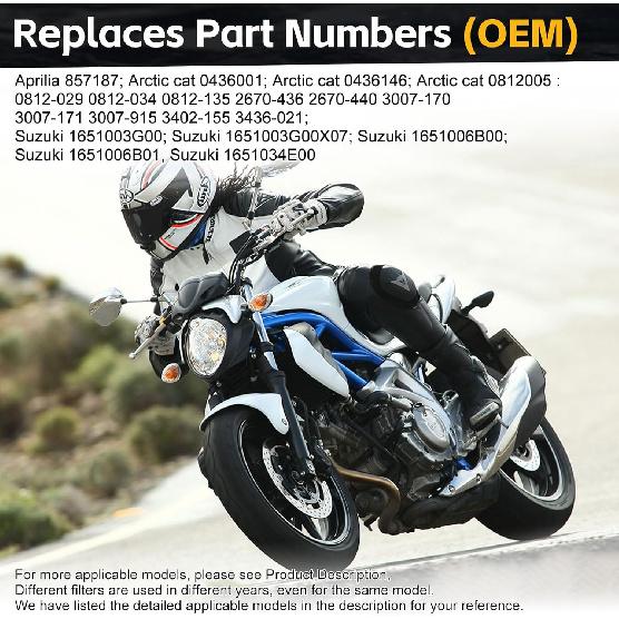 138 Oil Filter Replacement For Arctic Cat 400 500 450 550 650 700 350, Aprilia RSV4 1000, Suzuki 600 750 Eiger 400 Kymco MXU UXV 450I, Burgman 650