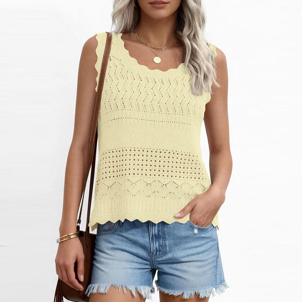 Women's Comfortable, Relaxed-Fit, Slim-Cut Knit Sleeveless Top