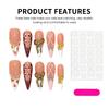 Tortoiseshell Press On Nails Long Red With Bowknot Design For Party Wedding