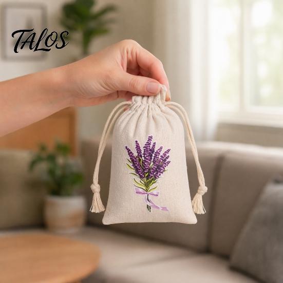 Sacos Decorativos de Sachê 2 Peças Sacos com Cordão, com Estampa Floral, Tecido de Poliéster e Algodão Respirável Malha Pequena Bolsas de Armazenamento Bolsas, Sachês Portáteis,