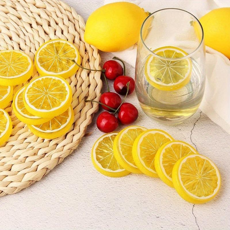 10pcs Artificial Lemon Slice Plastic Lemon Slice Fake Lemon Slice Simulation Fruit Decoration Decoration Photography Photo Props