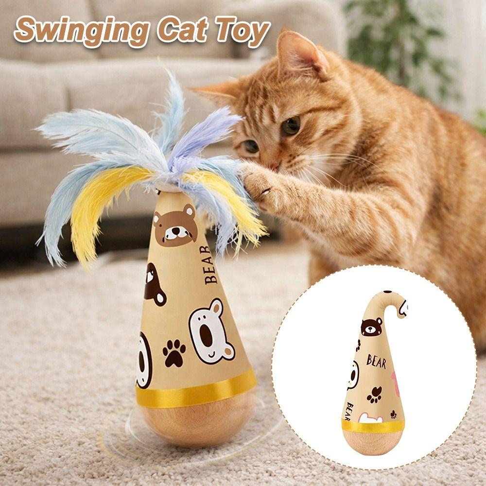 Interactive Tumbler Cat Toy Twisting Feather Cat Toy for Cats to Entertain Themselves
