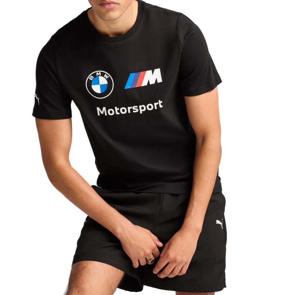 Puma Bmw M Motorsport Essentials Bequem Modisch Weich Vielseitig Einfarbig Kurzarm Renn-T-Shirt Herren T-Shirts Schwarz 632358-01