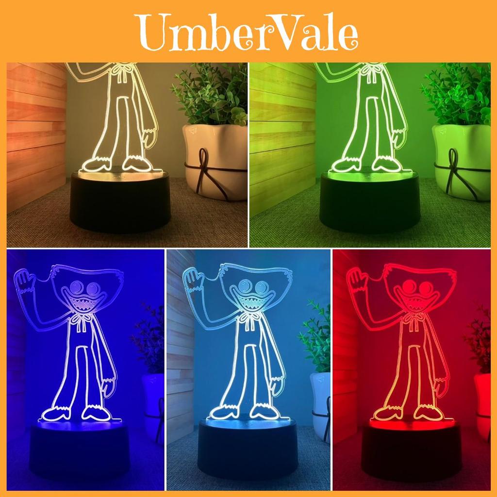 Stylish Poppy Playtime Huggy Wuggy Night Light 3d Led Lamp With 7 Colors For Living Room Decor