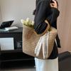 Summer large-capacity tote bag women's shoulder hand-woven bag ins Fengqing new pastoral hand-carried straw women's bag