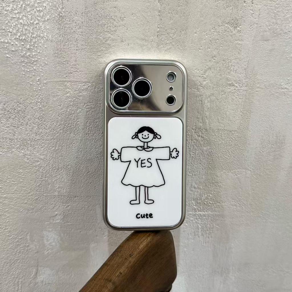 Drawing Couple Boy & Girl iPhone 17/16/15/14 Pro Max Compatible Drop-Proof Phone Case