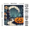 Tuniu Creepy Haunted House Halloween Theme Bathroom Curtain Spooky Pumpkin Decor For Kids And Adults