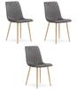 TURIN Chair - Dark Grey Velvet / Wood-coloured Legs X 3