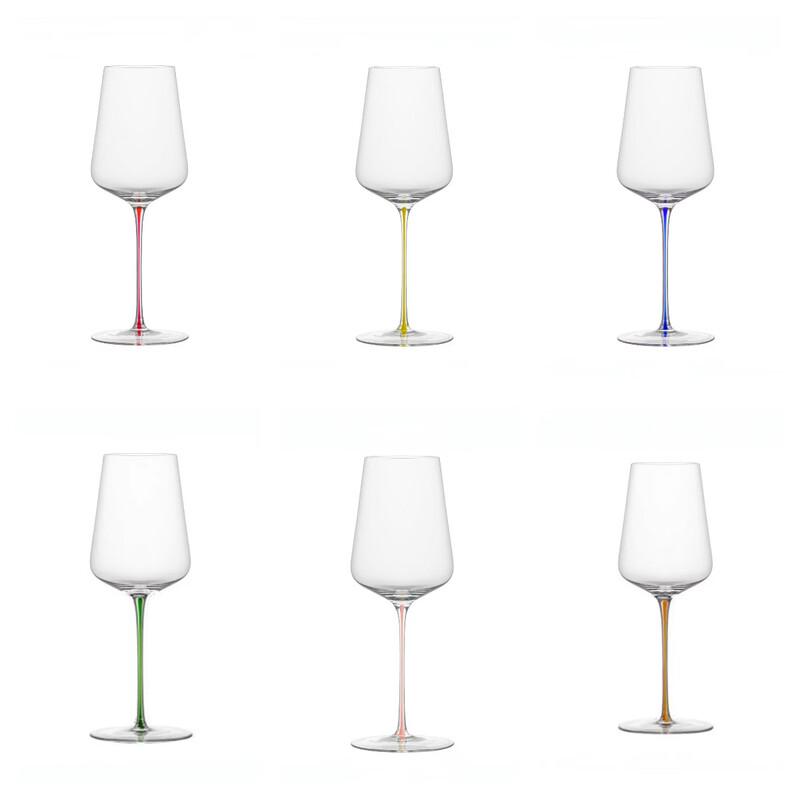 Handmade Color Stem Universal Red Wine Glass