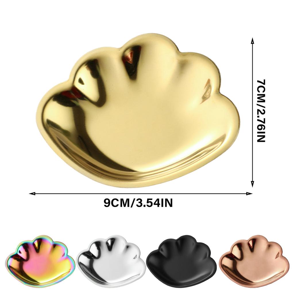 Stainless Steel Shell Jewelry Holder Rustproof Organizer Tray for Rings Earrings Necklaces Fashionable Accessory Holder