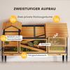 Wooden Tortoise House with Stand Legs, Clear Observation Windows, Ramps, Openable Top, Built-in Tray, Yellow