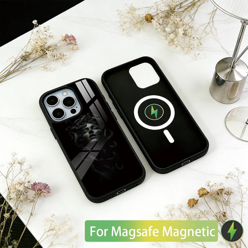 

M-Medusa Greek Mythology Phone Case For iPhone17,16,15,14,13,12,11 Plus,Pro Magnetic For Magsafe Wireless Charging iPhone16