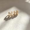 Korean Style Zircon Mother-of-Pearl Letter Stud Earrings - High-End Light Luxury for Elegant Wear