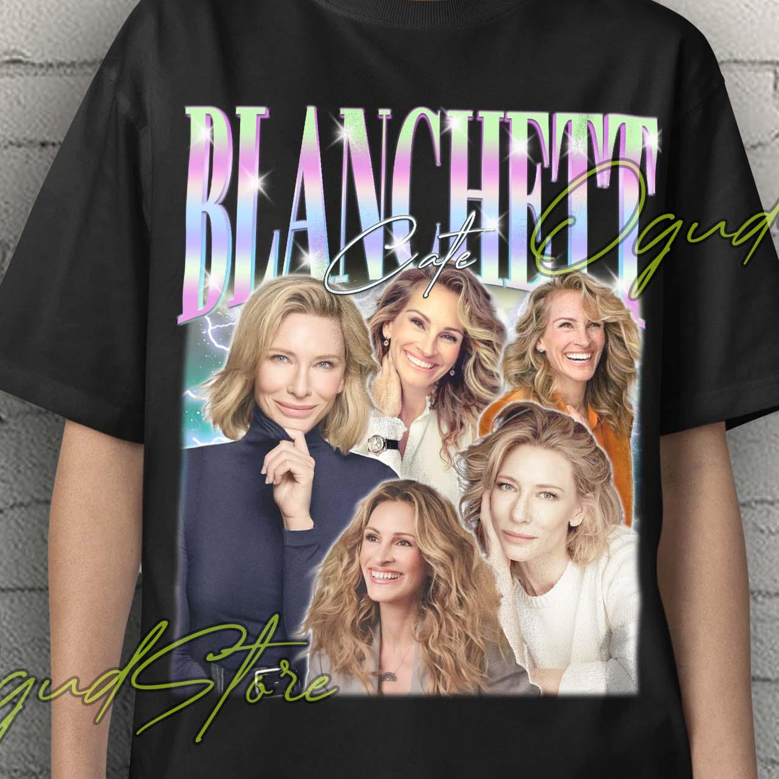 Cate Blanchett Retro T-Shirt, Movie Meme Tee 4XL