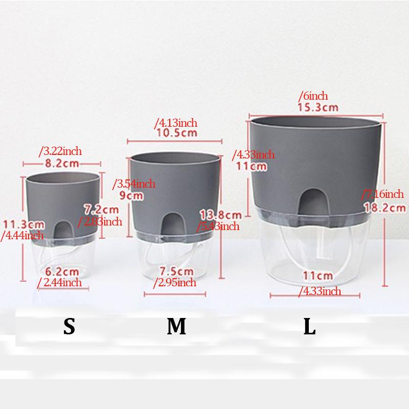 5Pcs Self Absorbing Transparent Flowerpot,Inner Air Hole, Prevention of Plant Root,Office, Hotel, Home Decor