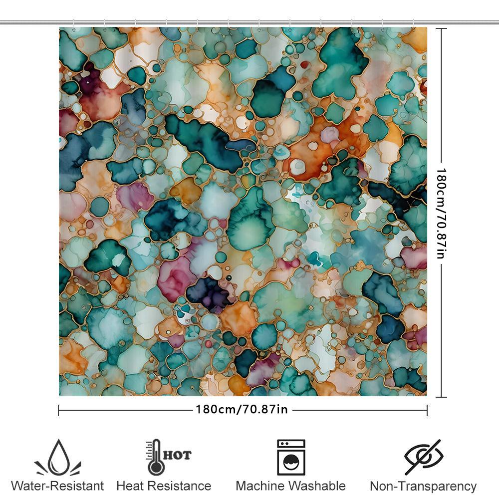 Green Blue Gold Red Brown Bath Shower Curtain Waterproof Decorative Printed Polyester Fabric Decoration For Bathroom Accessories