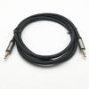 Gold-Plated Aluminum 3.5mm Male-to-Male AUX Recording Cable, Black Leather Finish
