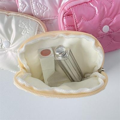Mini Cute PU Bow Coin Purse Fashion Pink Silver Headphone Protective Case Girls Portable Small Storage Bag