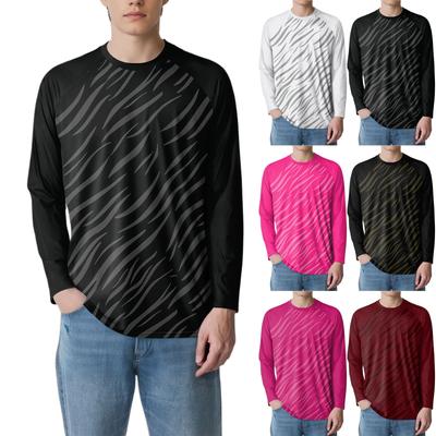 Men's Fashion Printed Raglan Long Sleeve Sports Top