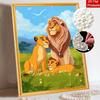 Disney DIY Pearl Painting Simba Family of Three Warmth Decorative Paintings Creative Ornaments Friends Gifts Desktop Furnishings Home Decoration