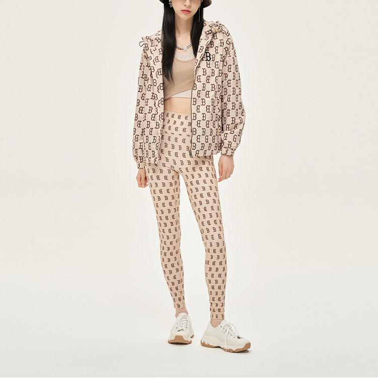 New MLB Old Flower Jackets Unisex Khaki 3AWJ06014-43BGS