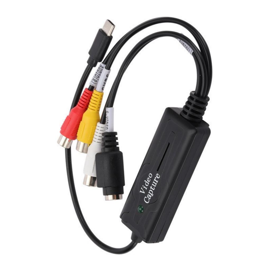 S Video to USB Type C Cable Adapter Converters Video Capture Card Adapter PC Cable for NTSC Capture Device
