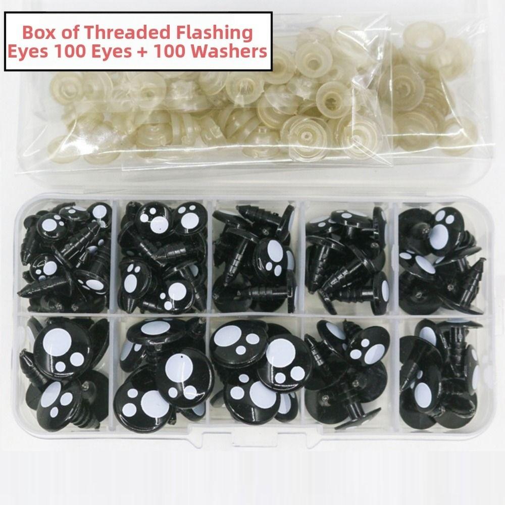 100pcs/box Oval Shape Diy Doll Eyes Kit Crafts Black Doll Bear Toys For Toys