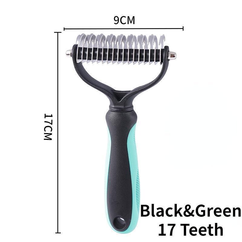Pente para cães e gatos, cortador de nós para pelos de animais de estimação, ferramentas para remoção de pelos, 11 ou 17 dentes, escova dupla face para pentear e pentear animais de estimação