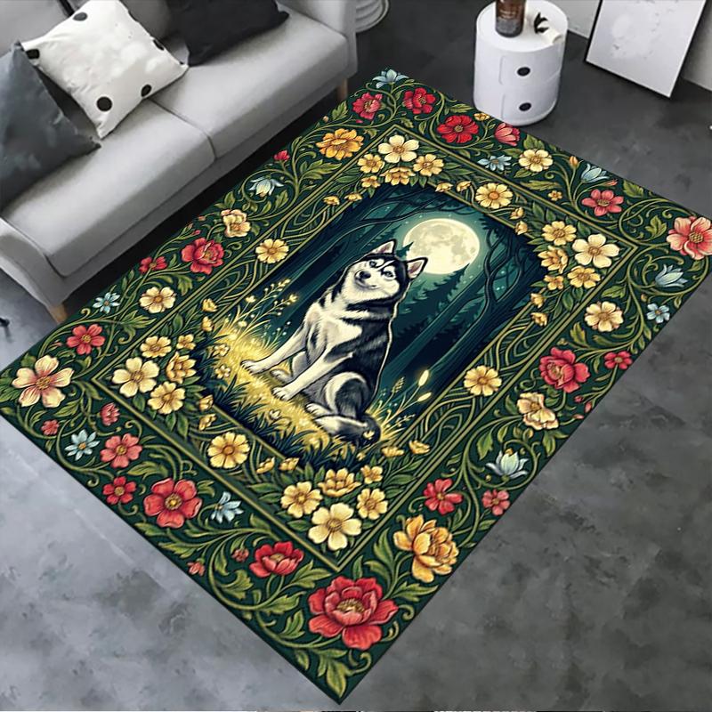 

2025 New Husky Dog Carpet Rug for Living Room Bedroom Home Sofa Decoration,Kids play Non-slip Floor Mat64 40x60cm( 15x23in )