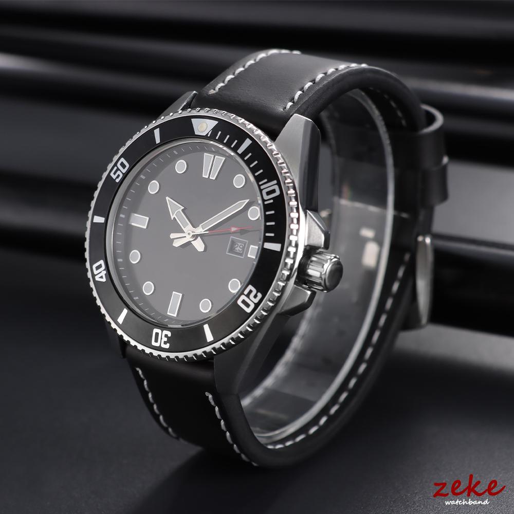 18mm 20mm 22mm 24mm Stitching Sports Watch Band Brown Genuine Leather Watch Strap Men's Steel Clasp Bracelet Universal Wristband