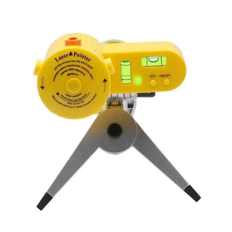 4 i 1 Laser Vattenpassmätare med Roterande Stativ LED-indikator Mätande Laserlinjal Multifunktion Hög Precision