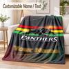 Custom Text Flannel Blanket Penrith Panthers Print Warm Cozy Blanket Home Sofa Bedding