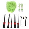 11PCS Car Cleaning Detailing Brush Set Interior Exterior Plastic for Wheels Windshield Wipers Window GlassGreen