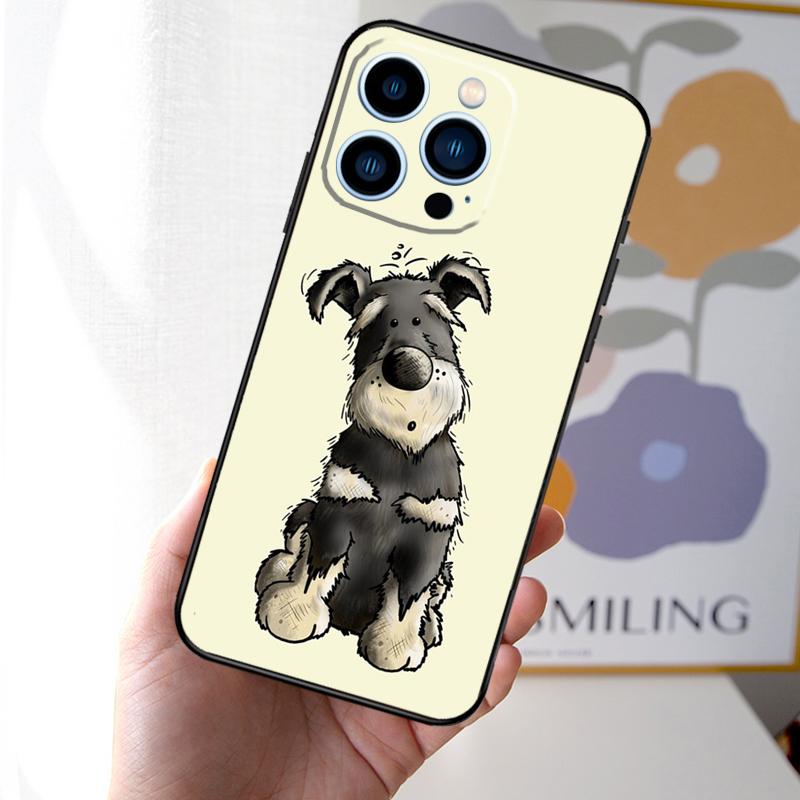 Miniature Schnauzer dog art Case For iPhone 16 15 14 13 12 11 Pro Max Mini Cover X XR XS 8 7 14 16 15 Plus Accessories