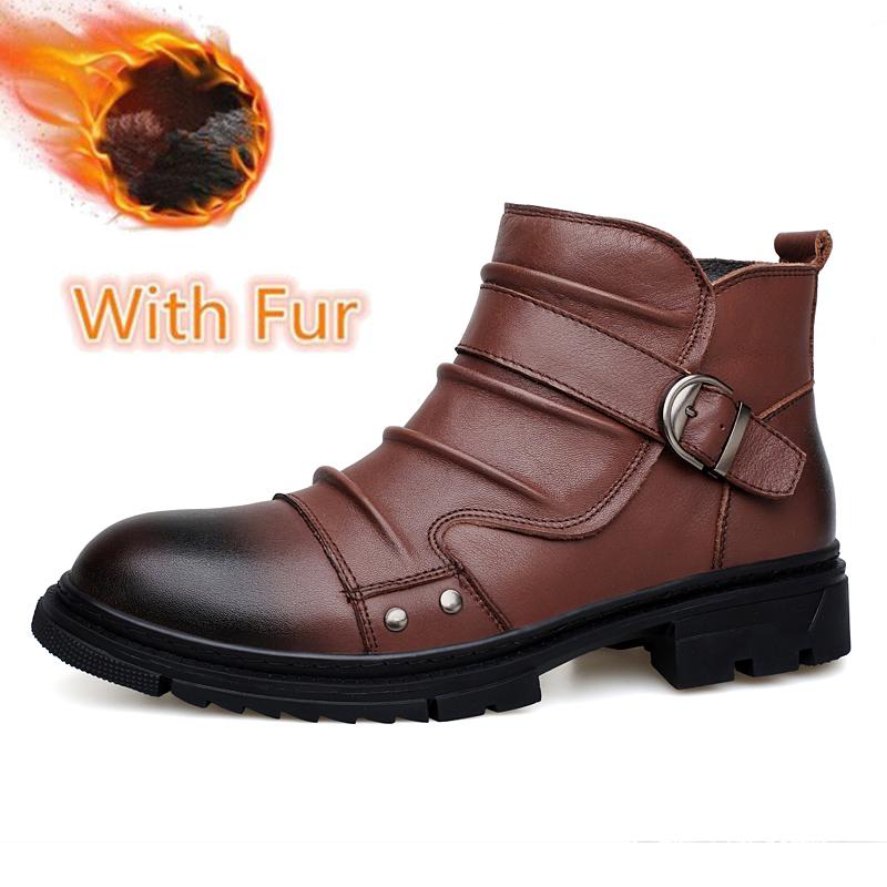 

Модные мужские ботинки челси из натуральной кожи, новые зимние мужские плюшевые ботинки для снега, мягкие ботильоны с эластичным ремешком, роскошная повседневная обувь для бизнеса 47