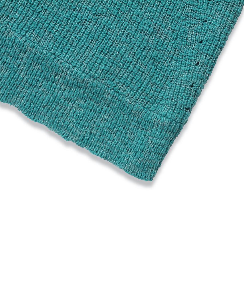 Doffjason Loose Fit Curly Knit Vest Teal Green