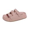 One-word slippers women's fashion versatile outer wear 2025 summer new hollow Roman sandals women's thick-soled bag head slippers