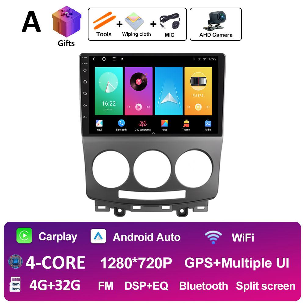 9 Inch Android Auto For MAZDA 5 2005 2006 2007 2008 2009 2010 Wireless Carplay Cooling Fan WIFI QLED IPS Screen WIFI Accessories
