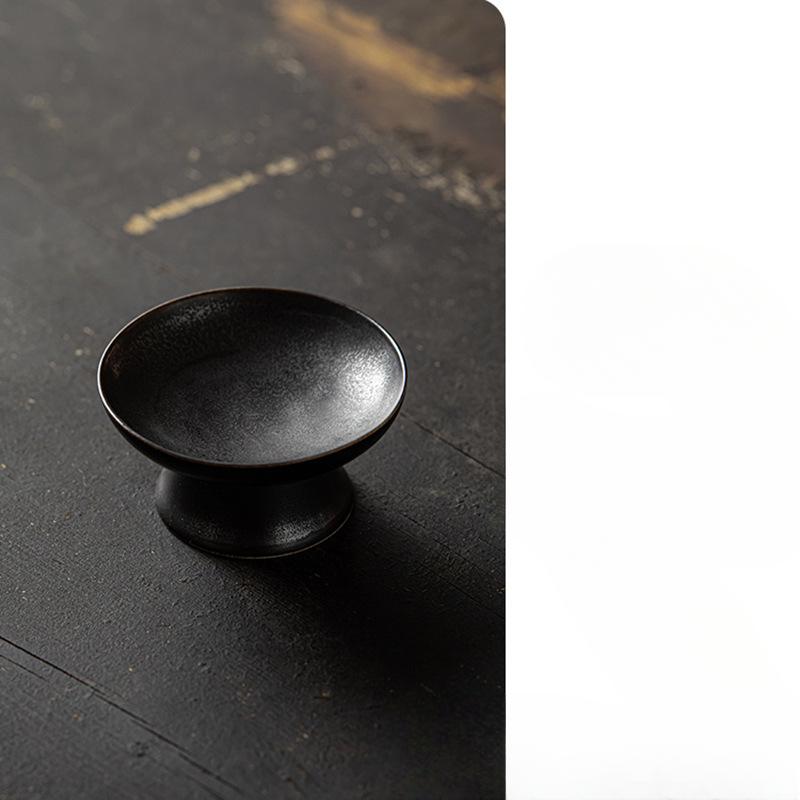 High-legged Tray Ceramic Fruit Tray Chinese Style Refreshment Dining Plate Dim Sum Dish Engagement Table Pastry Plate Fruit Tray Snack Plate Tray