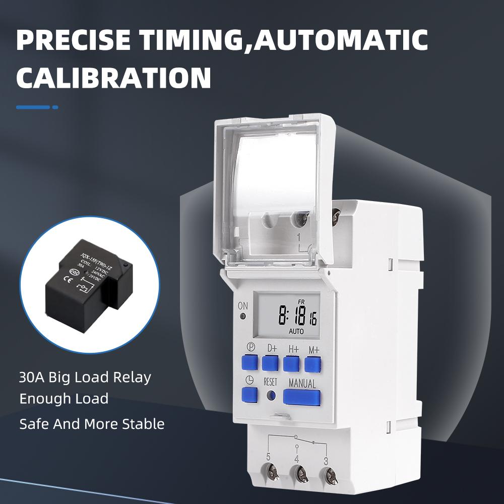 Electronic Weekly 7 Days Programmable Digital TIME Relay Timer Switch Control AC 220V 230V 12V 24V 48V 16A Din Rail Mount THC15A3