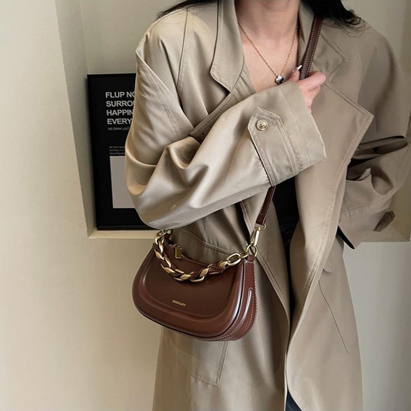 Prancūziška niša rankinė, moteriška rudens ir žiemos pečių krepšys, universalus retro stiliaus balno krepšys