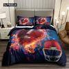 Football Quilt Cover Package Three-Dimensional Sports Football Bed Linen Package Pillowcase for Boys Teens Double Size Queen Dimension King Dimension