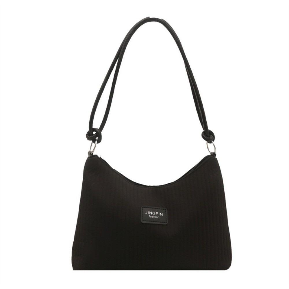 

Lightweight Durable Pleated Handbag Textured Casual Tote Bags Gift Shoulder Underarm Bag Outing чёрный