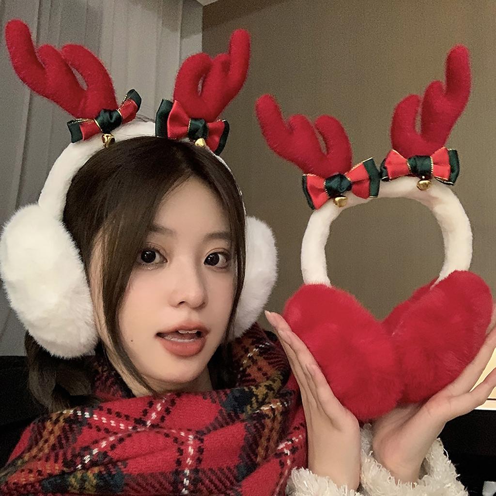 Cute Christmas Theme Plush EarMuffs for Women and Kids Ear Warmer Headband for Winter Christmas New Year Gifts