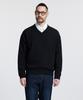 STCO V-Neck Boucle Solid Knit_Black (Oversized Fit)_Sktwa55Nsb