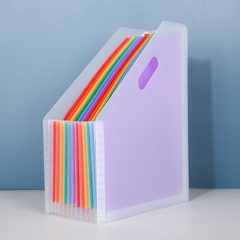 A4 Large Capacity Accordion Document Bag with Slanted Mouth for Student Paper Storage and Organization