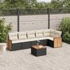 VidaXL Garden Lounge Set with Cushions 7 Pcs, Patio Sofas, Patio Furniture Set, Outdoor Furniture, Black 3227673